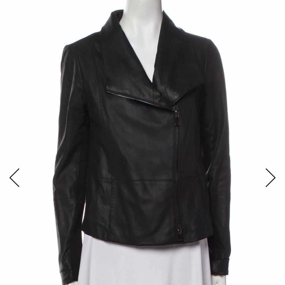 Vince Black Goat Leather Jacket - Size M
